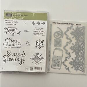 Stampin' Up! Snowflake Sentiments with Swirly Snowflakes Dies